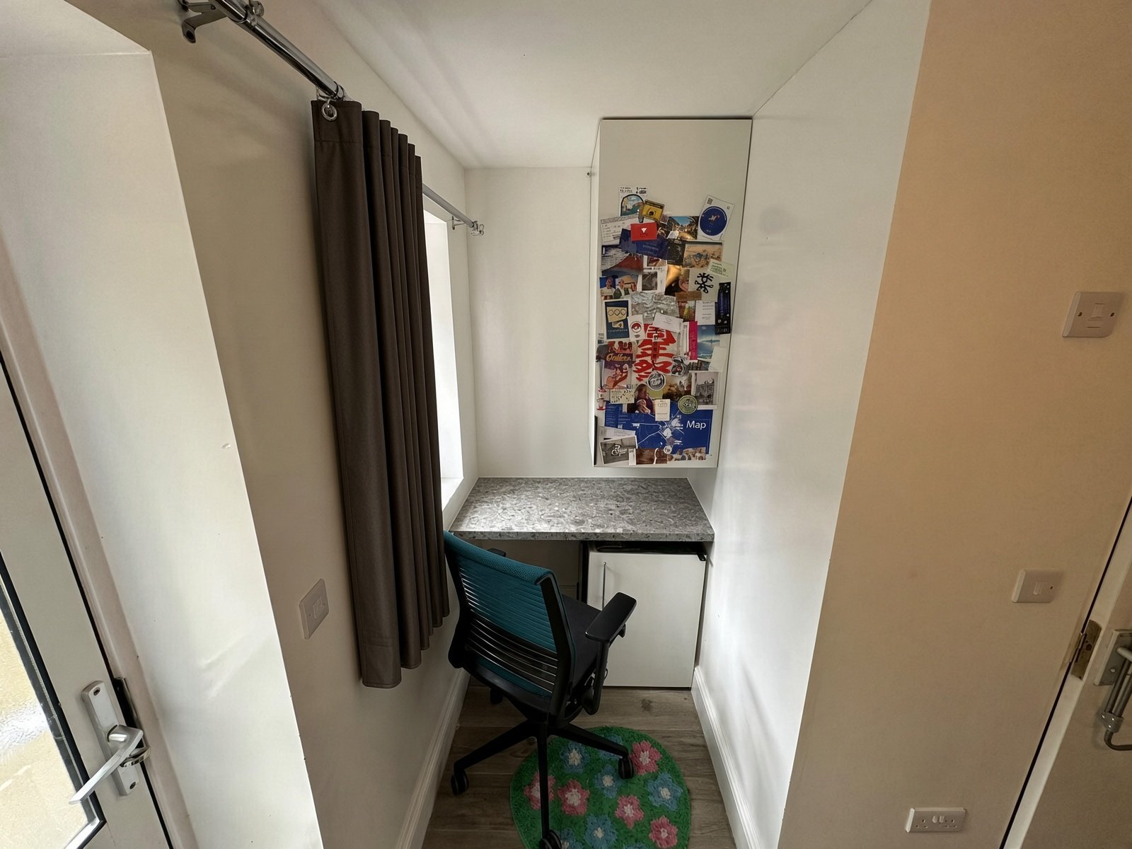 Bedroom study corner with desk and chair