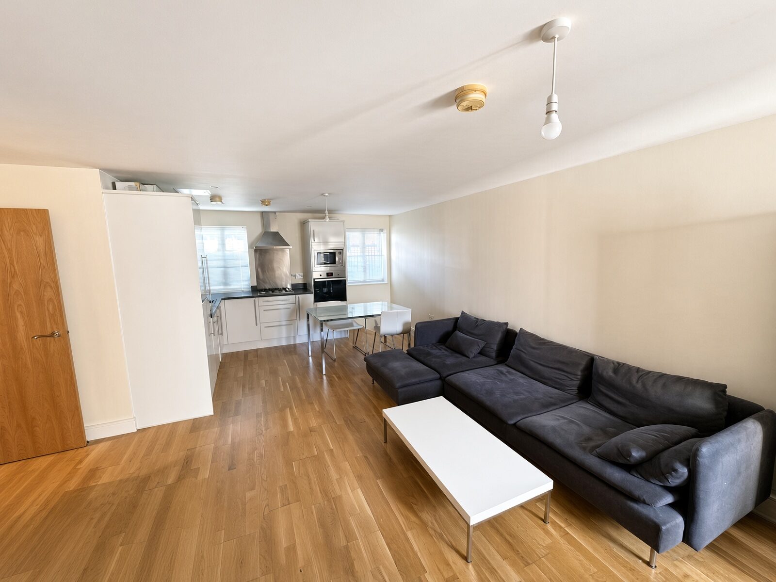 Open-plan living and kitchen with sofa seating