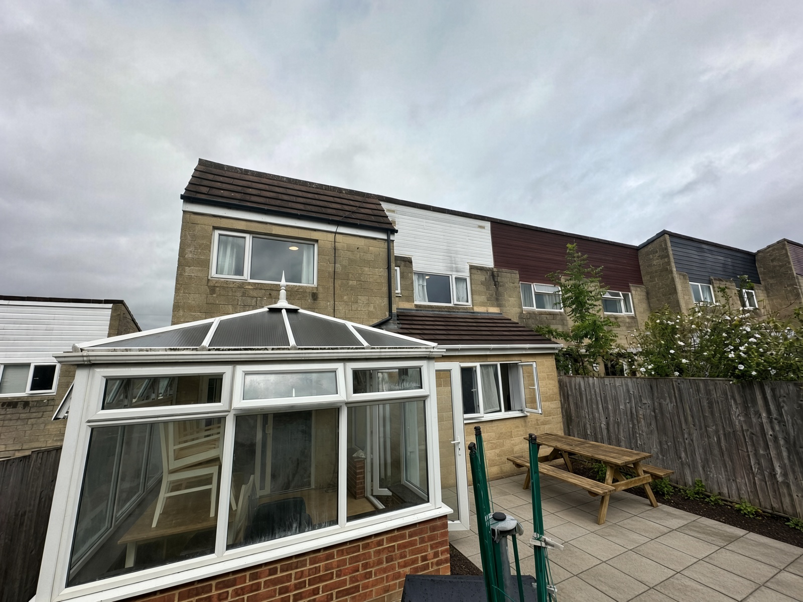 Rear of the house and conservatory from the garden