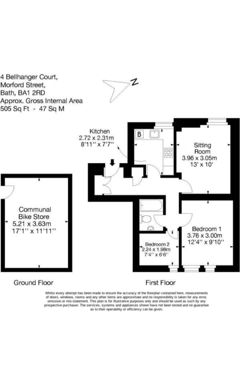 Floor plan for 4 Bellhanger Court, Morford Street, Bath BA1 2RD